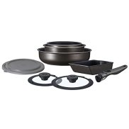 IRIS OHYAMA Pot and Frying Pan Set with Removable Handle, 9-Piece Set, IH