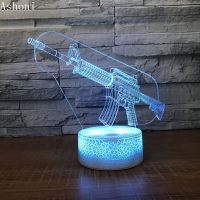 ☞ Counter-Strike CS Game Acrylic M4 A1 Gun 3D Night Light Led Lamp Led Touch Sensor 7 Color Changing Table Lamp Kids Gifts