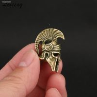 ☈✤❉ Antique Bronze Spartan Warrior Helmet Brass Keychain Hanging Pendant DIY Accessories Ornaments Backpack Decoration