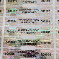 Holographic Sealing Stickers，Tamper Proof Void Security Label， Authentic Warranty Serial Number Sticker，Customized Logo,1000pcs