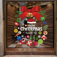 Merry Christmas Santa Claus Elk Window Stickers Decorations for Home Store Window Decor Happy Christmas New Year 2022 45x60cm