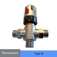 วาล์วเครื่องผสมทองเหลืองควบคุมอุณหภูมิน้ำร้อนเย็นวาล์วผสมทองเหลืองโครเมียมผสมควบคุมอุณหภูมิอุปกรณ์ในห้องน้ำ