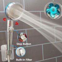 QSR STORE Propeller Bathroom Shower Head High Pressure  With Adjustable Button Filter Handheld Fan Accessories