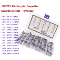 200pcs/lot Electrolytic Capacitor Assortment Kit Radial Capacitors Set DIP 15Values 10V 16V 25V 50V 0.1uF-220uF 0.22uf 100UF