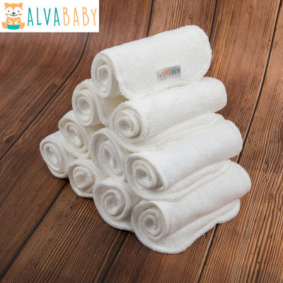 (10 ชิ้น/ล็อต) ALVABABY Microfiber Inserts ผ้าอ้อมเด็กแบบซึมซับ 3 ชั้น-zptcm3861