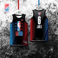 เสื้อคุณภาพสูง เสื้อกีฬาบาสเก็ตบอล แขนกุด ลาย HT3 NBA Jersey 2022 ALLSTAR BLUE RED James HG CONCEPT พลัสไซซ์ สําหรับผู้ชาย และผู้หญิง TH3