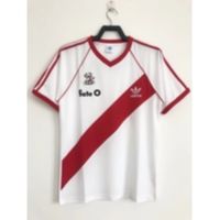 2022 2023 ล่าสุด เสื้อกีฬาแขนสั้น ลายทีมชาติฟุตบอล River Plate Home 1986 86 ชุดเหย้า สีขาว สไตล์วินเทจ คลาสสิก