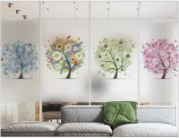 Privacy Windows Film Decorative Color Tree Stained Glass Window Stickers No Glue Static Cling Frosted Window Cling Window Tint Window Sticker and Film