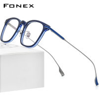 FONEX กรอบแว่นไทเทเนียมบริสุทธิ์ของผู้ชาย2022,แว่นตาทรงกลมสไตล์เกาหลีเบาพิเศษแนววินเทจย้อนยุค F85651