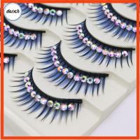 DANCH 5 Pairs ธรรมชาติ ต่อขนตา แต่งหน้า มิงค์ 3D ขนตาปลอม Rhinestones เงา ขนตาปลอม