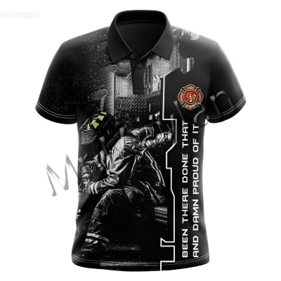Fashion Summer 3D Print Mens Leisure Polo Shirt Firefighter Colorful Unisex Gool Hipsters Streetwears T-shirts Beach Short Tops S-495（Contactthe seller, free customization）high-quality