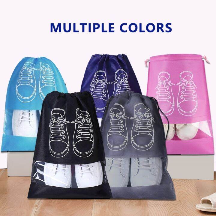 shoes-storage-bag-closet-organizer-nonwoven-travel-portable-shoes-drawstring-large-capacity-garment-classification-hanging-bags