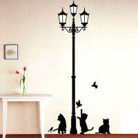 ❒ Creative DIY Popular Ancient Lamp Cats and Birds Wall Sticker Cartoon Wall Mural Home Decor Room Kids Decals Wallpaper