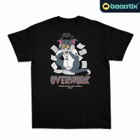 OO ย้อนยุคBearstix เสื้อยืดลําลอง แขนสั้น พิมพ์ลาย Overwork Kaos Streetwear Baju Tom And Jerry สําหรับผู้ชาย และผู้หญิงS-5XS-5XL