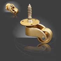 1/2/4/8pcs Heavy Duty Brass Universal Wheel Metal Casters Silent Threaded Stem Furniture Caster Home Hardware 1.81 x 2.40 (WxH)