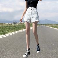 Denim Shorts WomenS 2022 Summer New Elastic A Word High Waist Elastic Thin Tight Hot Pants Tide Ins