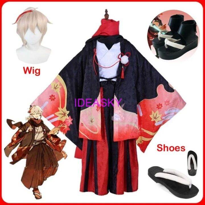 Anime Game Genshin Impact Five Kasen Kaedehara Kazuha Cosplay Costume ...