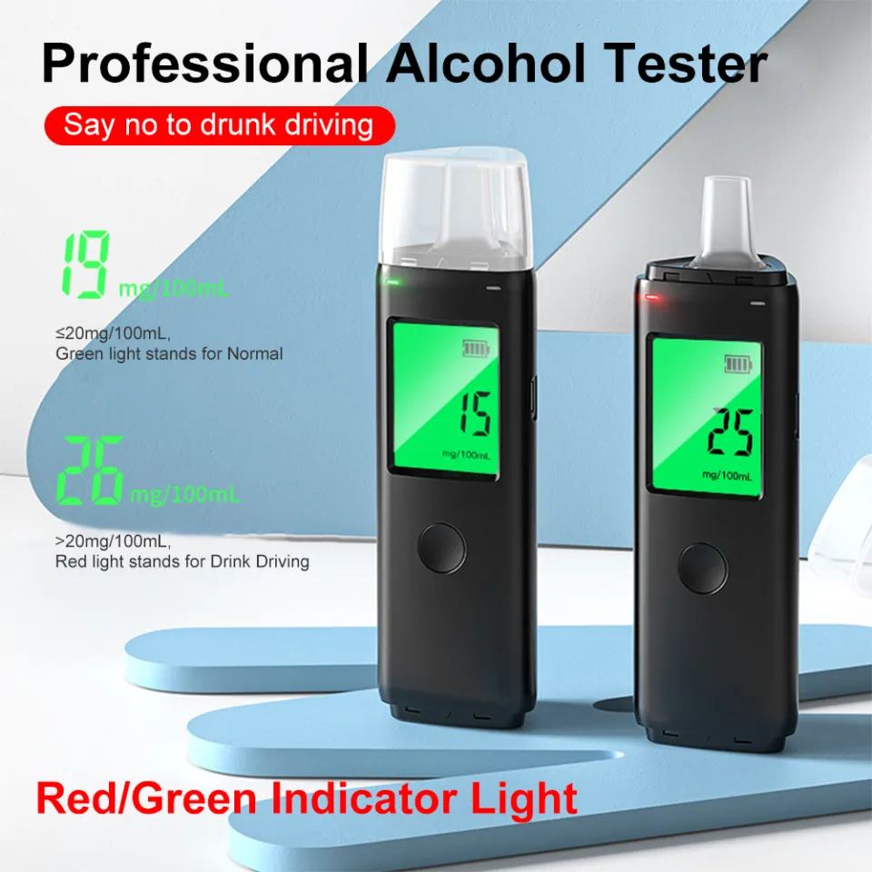 Breathalyzer, Professional Alcohol Tester, USB Rechargeable Portable  Digital LCD Alcohol breathalyzer Tester with 10 Mouthpieces…