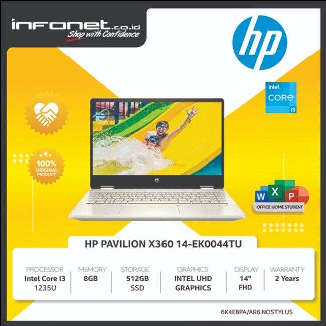 HP PAVILION X360 14-EK0044TU I3-1235U 8GB 512GB UHD 14" FHD TOUCH W11 ...