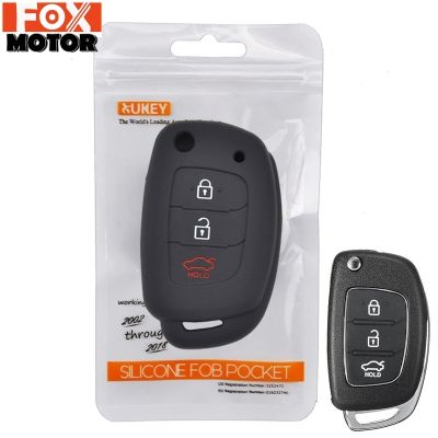 dvvbgfrdt For Hyundai Elantra Tucson I40 I20 I10 iX35 iX45 Creta Santa Fe H-1 I800 Silicone Remote Key Case Fob Cover 3 Button