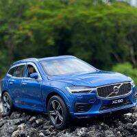 Volvos 1:32 XC60 SUV โมเดลรถโลหะผสม Diecast และของเล่นโลหะรถจำลองเสียงคอลเลกชันไฟเด็กของขวัญ