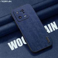 NORVIK เคส TPU นิ่มผิวด้านสำหรับ Xiaomi 13 Pro,N17-D1เคสหลังคลุมทั้งหมดแบบลายไม้แนวธุรกิจหรูหราเคสโทรศัพท์