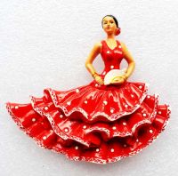 {6shop Department Store} สเปนกองพล Flamenco สาวเต้นรำ3D แม่เหล็กตู้เย็นเดินทางของที่ระลึกตู้เย็นสติกเกอร์แม่เหล็กตกแต่งบ้าน