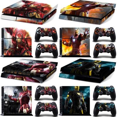 ✢♨ Marvel Iron Man Game Console Vinyl Skin Sticker for PlayStation 4 PS4 PS 4 Controller GamePad Decal Frinti Cover Protective Film