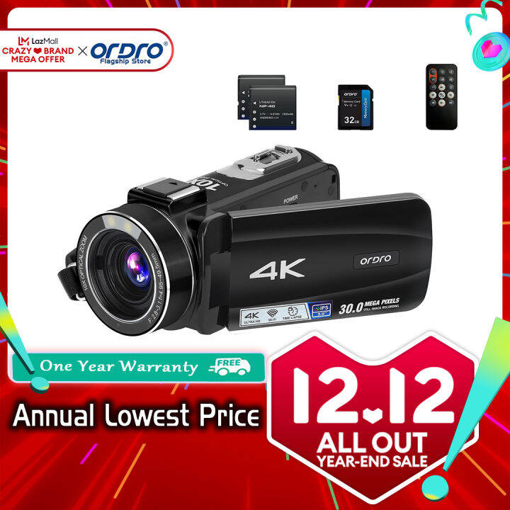 ORDRO Z88 4k Camcorder With 10x Optical Zoom Ultra HD Digital Video