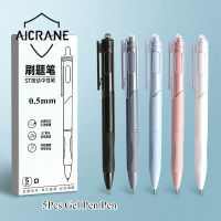 AICRANE ปากกาแห้งเร็ว5ชิ้น,ปากกาสำหรับเขียนคำถามปากกาสำหรับปากกาเจลนักเรียนการเรียนรู้เครื่องเขียน