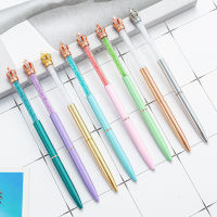 Cute Student Stationery Fashion Crown Crystal Pen Creative Metal Ballpoint Pen