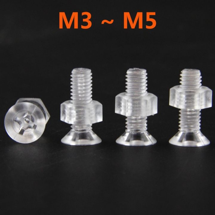 m3-m4-m5-25set-akrilik-jernih-transparan-plastik-nilon-sekrup-countersunk-kepala-datar-phillips-baut-kepala-silang-dengan-mur-hex