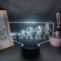 Gamepad Evolutionary History 3D Led Creative Night Lights Cool Gaming Room Bedside Table Desk Colorful Decor Gamepad Lava Lamp