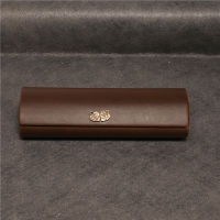 Vazrobe Brown PU Leather Glasses Case Men Women Vintage Hard Protect Brown Cases R Wholesale