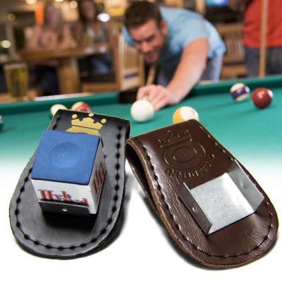 ♠ Chalk Clip Pool Billiards Snooker Accessories Leather Magnetic Belt Clip Chalk Holder Powder Holder Portable Leather Chalk Bag