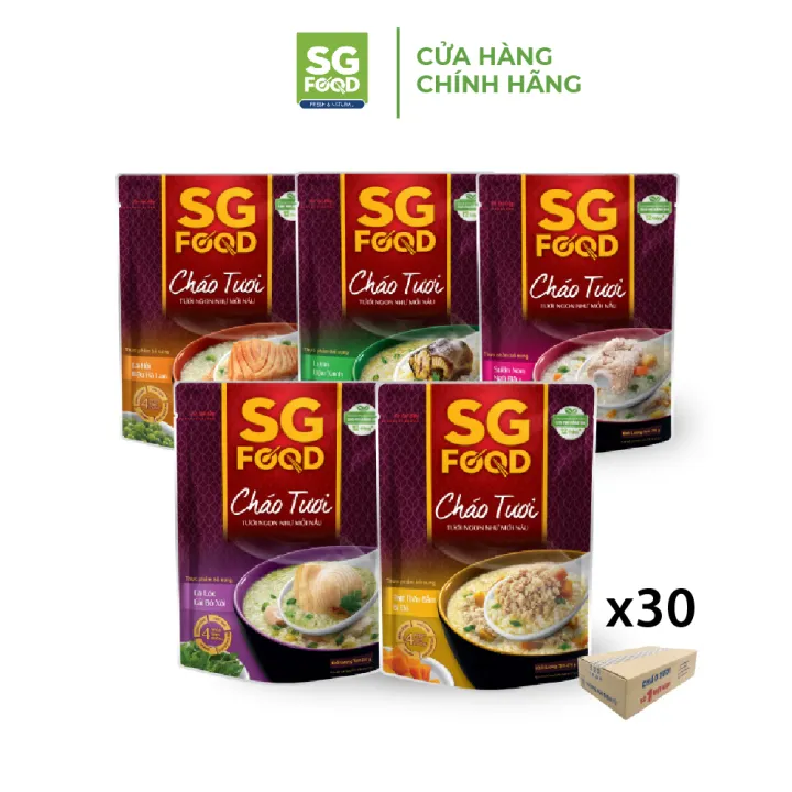 Thùng 30 Gói Cháo Tươi Sài Gòn Food 5 Vị 270G – SG FOOD >>> top1shop >>> lazada.vn