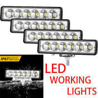 LightBar 18W 6Inch Auto LED Work Light Pods Single Row spotlight Driving Light FogLight Boat Light A Car Truck Off Road