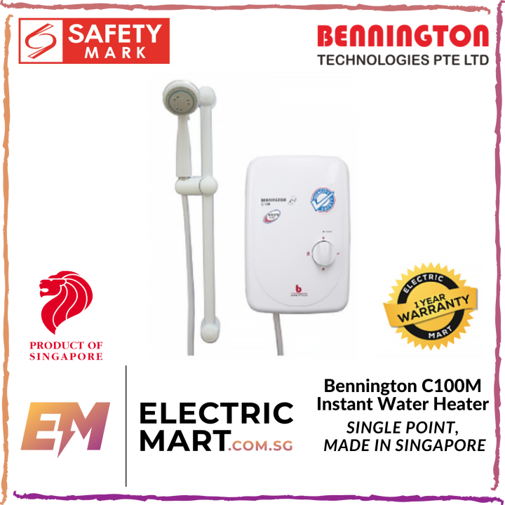 Bennington C100M Single Point Electric Instant Water Heater (Shower set