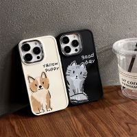 KIKI Tide brand Frosted TPU phone case For iPhone 14 14plus 14pro 14promax 13 13pro 13promax High-end shockproof soft case 12 12pro 12promax 11 11promax Pet dog cat art graffiti drawing x xr xsmax 7plus 7+ Black White