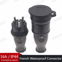 ♤₪ France Waterproof Female Male Connector 16A Electrical Plug Socket CE Aprroval 3500W Industrial Power Outdoor Socket