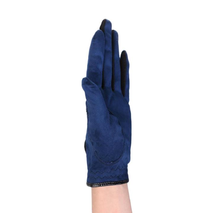 lazaralifeพรีเมี่ยมผู้ชายสีฟ้านุ่มถุงมือกอล์ฟระบายอากาศเต็มนิ้วนวมสำหรับมือซ้ายขนาดxs-s-m-l-xl