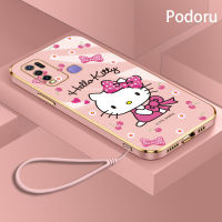 เคส Vivo Y50 Y30I Y30เรียบง่ายสุดหรูชุบทองเคสโทรศัพท์ Hello Kitty เคสซิลิโคนแบบ TPU นิ่ม