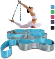 Yoga Strap, Multi-Loop Strap,11Loops Yoga Stretch Strap, Nonelastic Stretch Strap for Physical Therapy, Pilates, Dance and Gymnastics with Carry Bag
