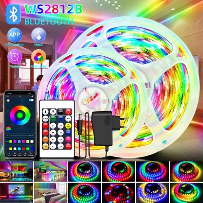 WS2812B Dream LED Strip Lights Bluetooth 5050 DC 12V RGB BCCT RGBW  Dream Color Light Bedroom TV Computer Set+Power Supply LED Strip Lighting