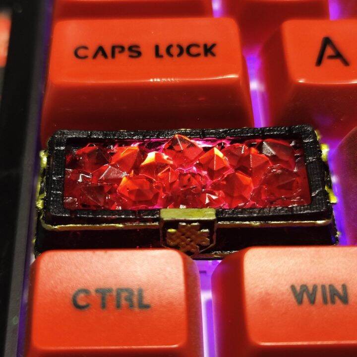 artisan keycap pbt doubleshot keycap Flame Red Crystal Artisan Resin