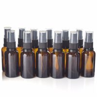 12pcs Empty Refillable 30ml Amber Glass Spray Bottle Vaporizador with Fine Mist Sprayers for Essential Oil Aromatherapy Perfume Travel Size Bottles Co