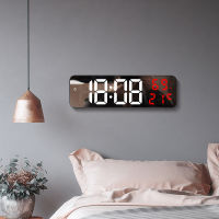 Digital Alarm Clock With Night Mode Alarm Clock With Large Screen Display Electronic Alarm Clock Mirror Design Large Screen Digital LED Display