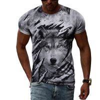 Summer Fashion Animal Wolf Men T-shirt 3D Trendly Personality Printed Tee Hip Hop Street Style Plus Size O-neck Top Dropshipping