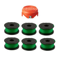 6แพ็ค Trimmer Spool Line Cap สำหรับสีดำ &amp; สำหรับ Decker GL7033 GL8033 GL9035หญ้า Trimmer Garden Trimmer เครื่องมืออุปกรณ์เสริม