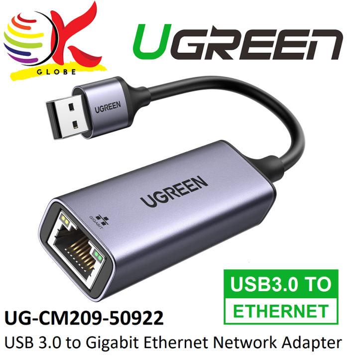 Ugreen Usb 3 0 Usb To Rj45 Gigabit Ethernet Network Adapter With Aluminum Case Ug Cm209 50922